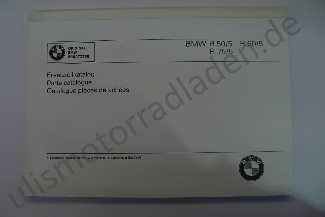 Ersatzteil-Liste für BMW R50/5, R60/5 und R75/5