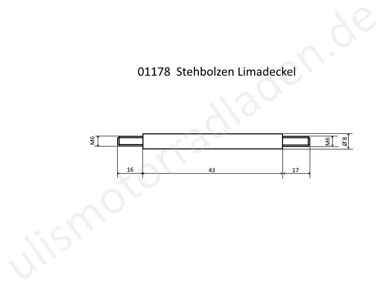 Stehbolzen Lichtmaschinendeckel für BMW R51/3-R68