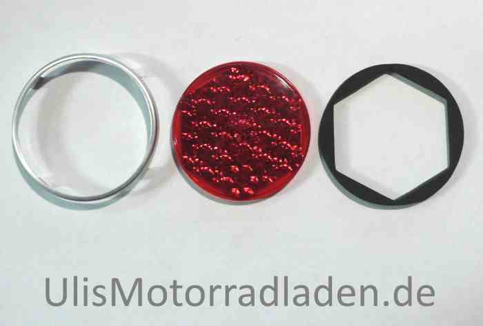 Streuscheibe Eberlicht, rot, für BMW R25-R25/3 und R51/2-R68, mit Aluring und Dichtung