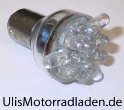 Birne 12 Volt, LED, Sockel BAY15D, rot