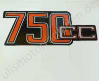 Sticker (Aufkleber) für Batterieabdeckung 750cc, silber