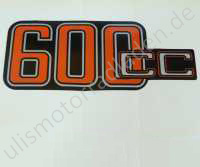 Sticker (Aufkleber) für Batterieabdeckung 600cc, silber