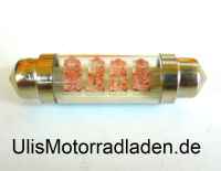 Birne 6 Volt, LED, Soffitte, rot