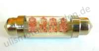Birne 6 Volt, LED, Soffitte, rot