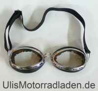 Brille-Classic für Halbschalenhelme, Chromrahmen, schwarze Auflage
