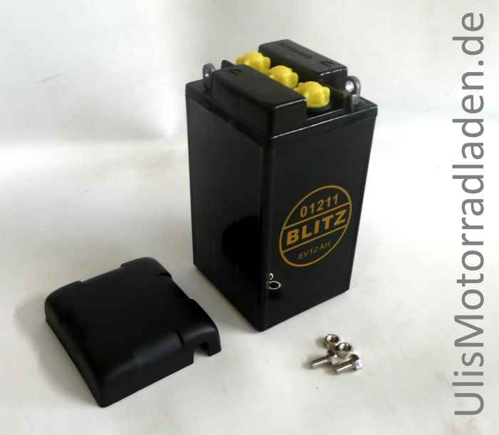 Batterie 6V, für BMW R24-R25/3, R51/2-R68 und R50-R69S, schwarz