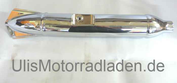 Schalldämpfer für BMW R51/3-R68, Schwalbenform mit Einbuchtung, links