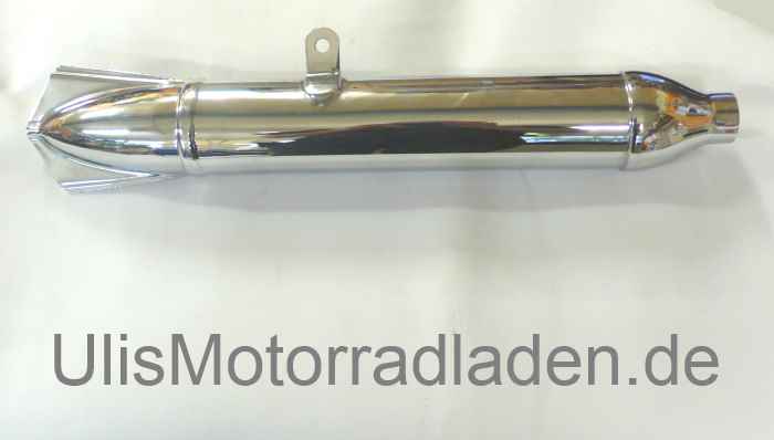 Schalldämpfer für BMW R51/2-R68, Schwalbenform mit Haltelasche, links