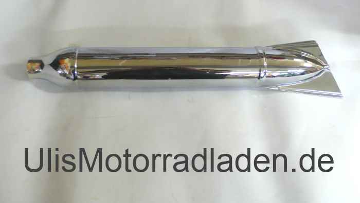 Schalldämpfer für BMW R51/3-R68, Fischform mit Einbuchtung, links