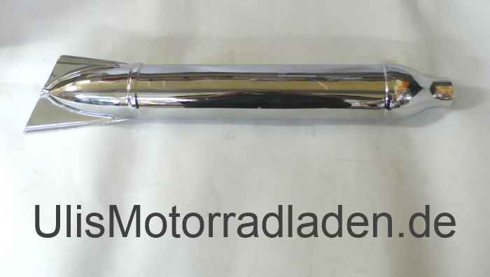 Schalldämpfer für BMW R51/3-R68, Fischform mit Einbuchtung, rechts