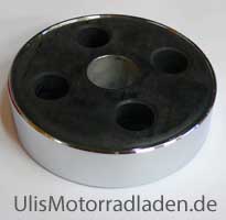 Mitnehmergummi für BMW R24-R25/3 und R51/2-R68, komplett MIT Chromring