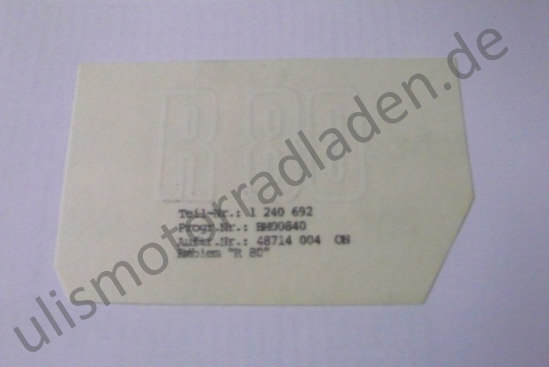 Sticker (Aufkleber) für Batterieabdeckung R80, weiß