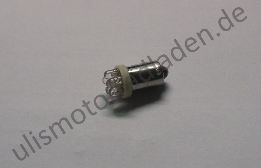 Birne 6 Volt, LED, Sockel BA9S, gelb