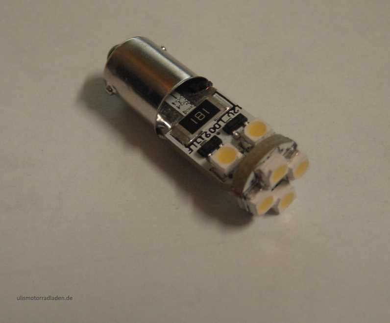 Birne 12 Volt, LED, Sockel BA9S, weiß