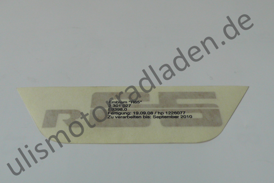 Sticker (Aufkleber) für Batterieabdeckung R65, silber