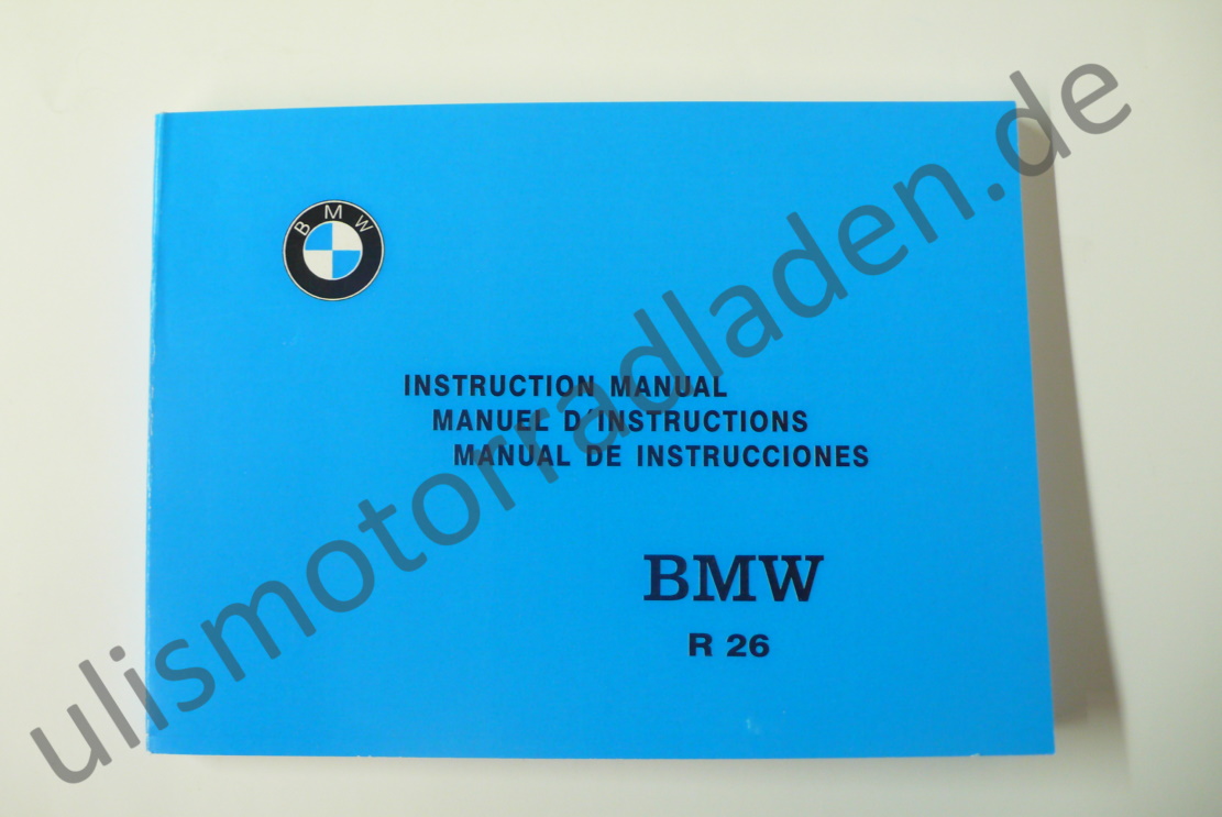 Handbuch (Owner`s manual) für BMW R26 - IN DREI SPRACHEN