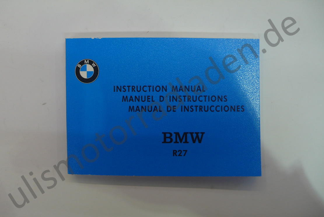Handbuch (Owner`s manual) für BMW R27 - IN DREI SPRACHEN