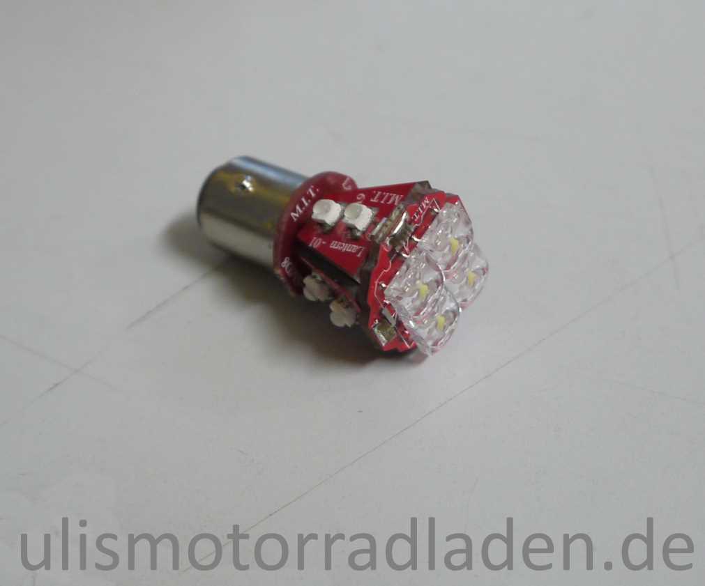 Birne 6 Volt, LED, Sockel BAY15D, rot/weiß, kleines und großes Hella-Rücklicht