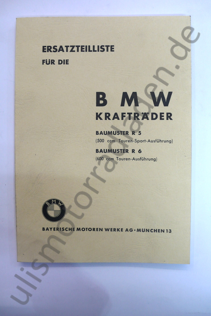 Ersatzteil-Liste für BMW R5 und R6