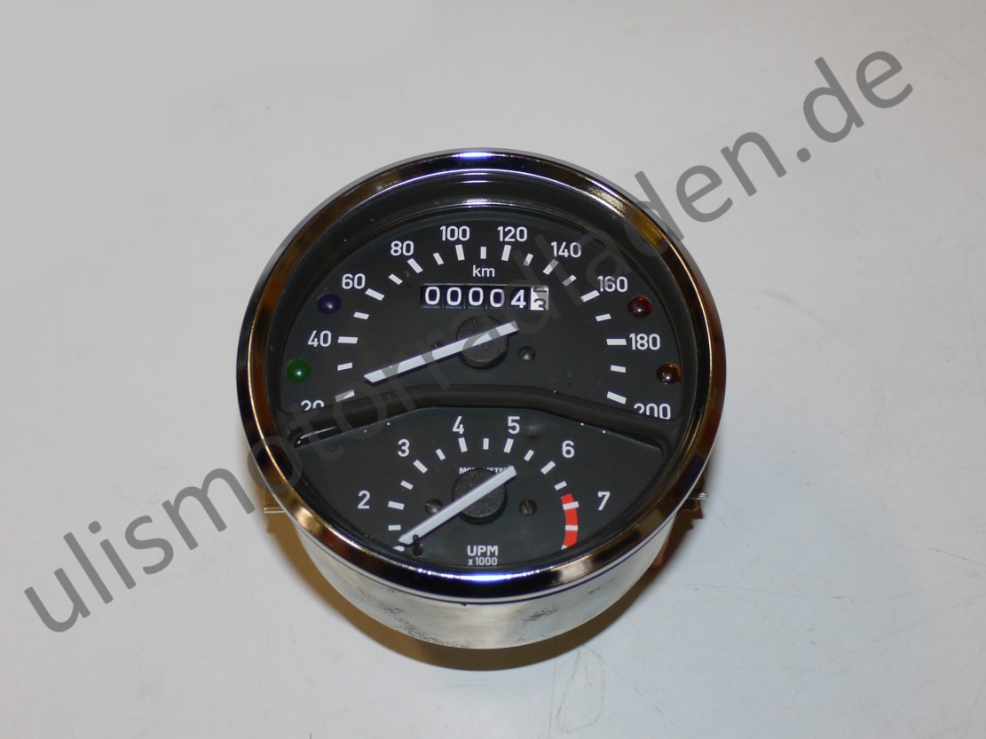 Tacho für BMW R50/5 m. Drehzahlm., 20-200 km/h, Wegdrehzahl: 0,800