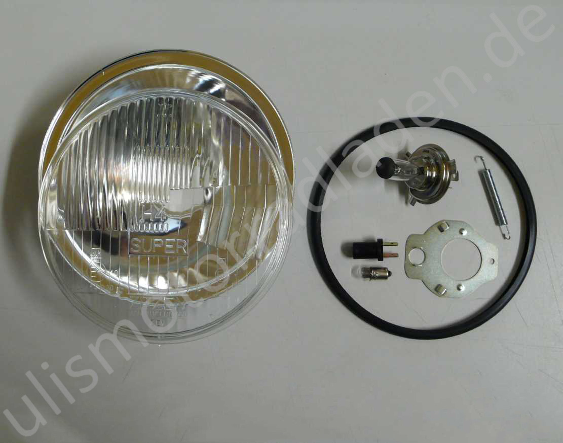 H4-Einsatz für BMW R24-R69S mit Metall-Reflektor MIT 6V, 35/35 Watt Birne