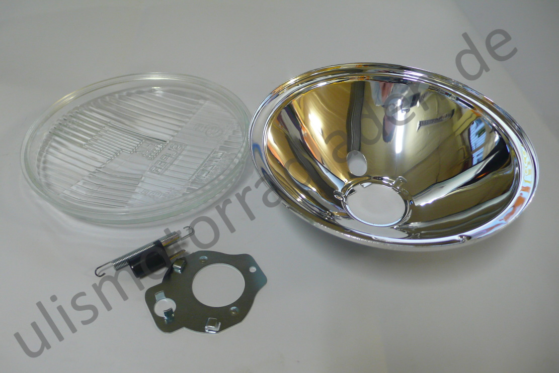 H4-Einsatz für BMW R24-R69S, R50/5-R75/5, R45 und R65, Metall-Reflektor, OHNE Birne