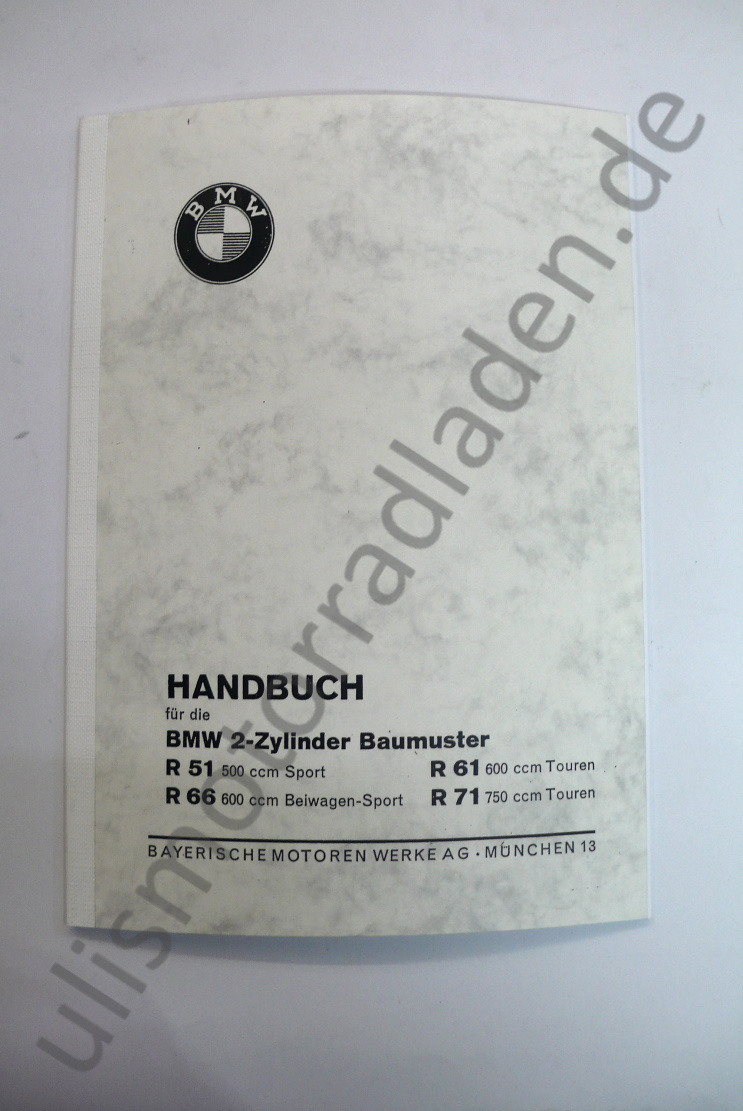 Handbuch (Betriebsanleitung) für BMW R51, R66, R61 und R71